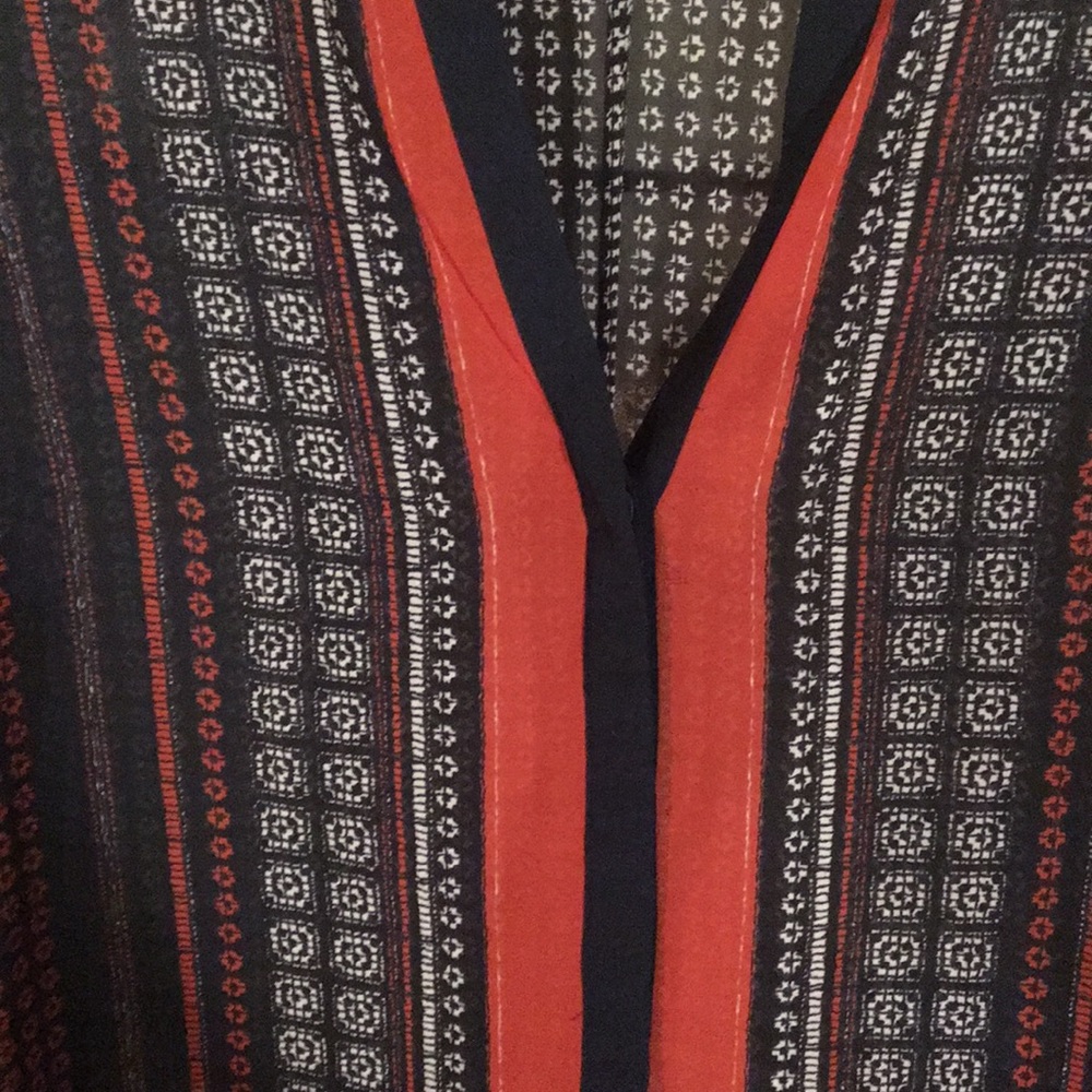 Sheer Boho Chic Button-Down Blouse - image 3